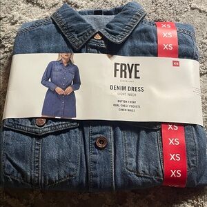 FRYE Women's Denim Shirt Dress - Light Blue
